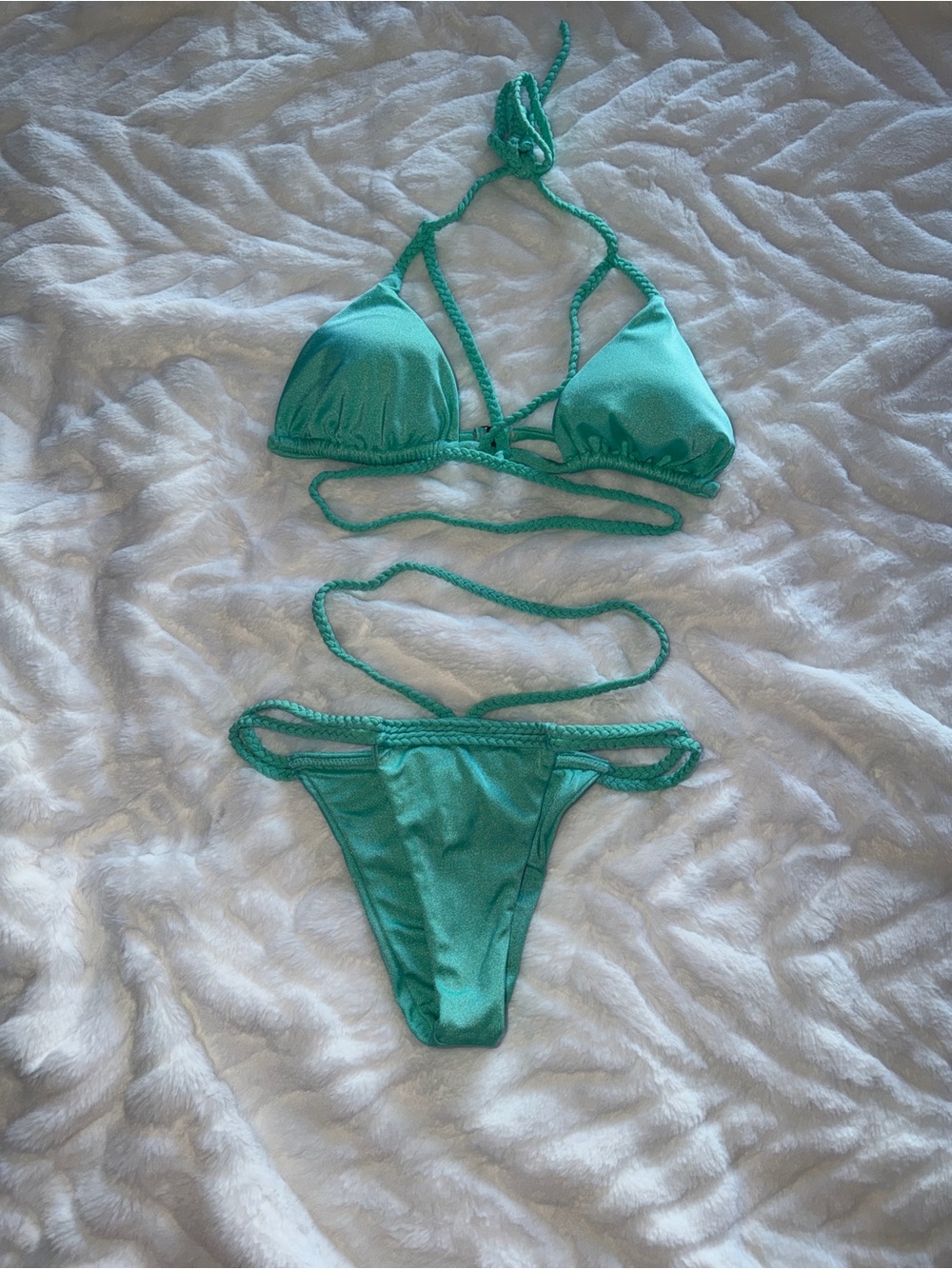Turquoise strappy Bikini Set - Women